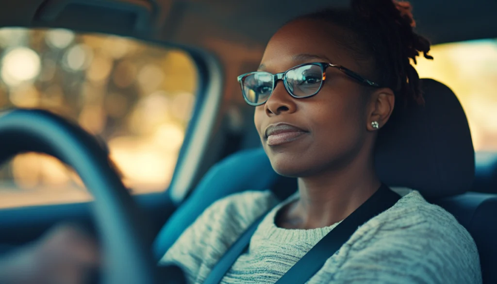 A woman driving