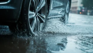 a vehicle hydroplaning